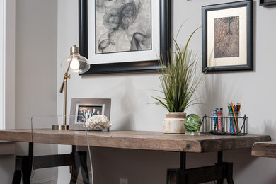 Example of an urban home office design in Other