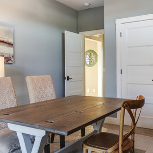 Example of a mountain style home office design in Cleveland