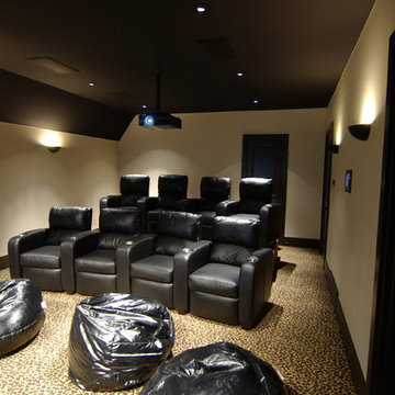 8 Seat Theater with Leopard Carpet