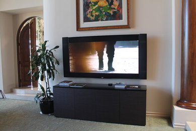 80" Sharp LED, Artison speakers attached to TV and concealed electronics in a BD