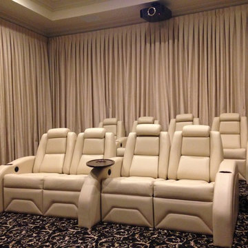 A1 Cream Valentino Leather Home Theater Seating