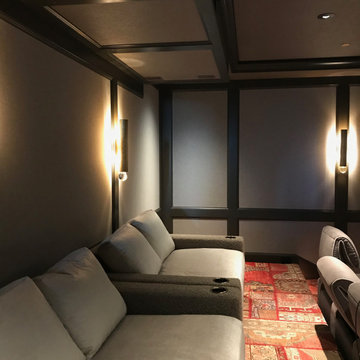 Acoustical fabric walls in Home Theater