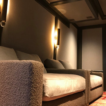 Acoustical fabric walls in Home Theater