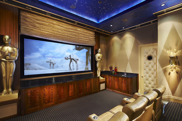 Contemporary Home Theater by Arnold Schulman Design Group