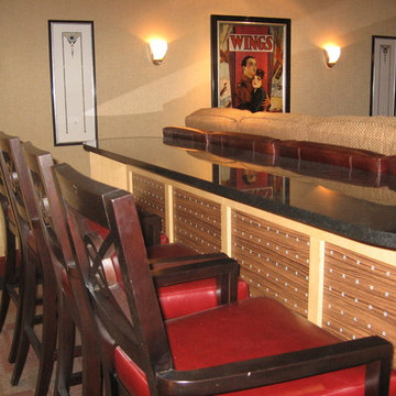 Art Deco Media Room- custom bar