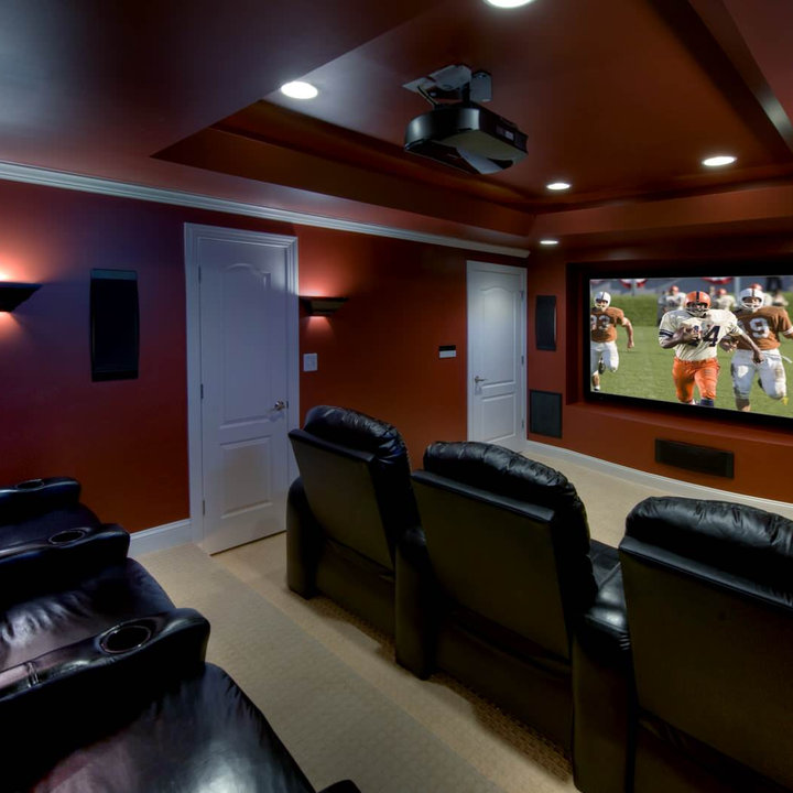 75 Beautiful Home Theater Room Paint Color Home Design Ideas & Designs