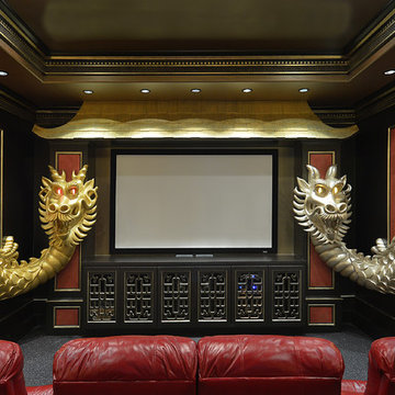 Asian Theme Custom Theater Room