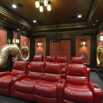 Asian Theme Custom Theater Room