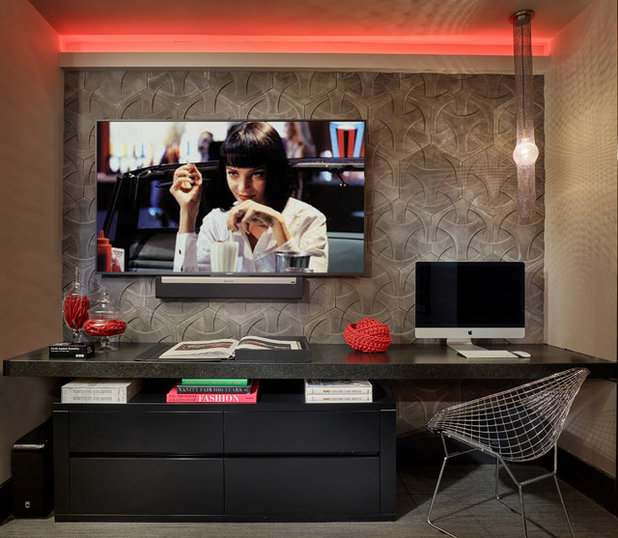Contemporary Home Theater by b+g design inc.