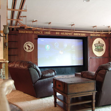 Brewery and Train Station Inspired Home Theater