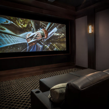 Brown and Blue Theater Room
