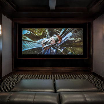 Brown and Blue Theater Room