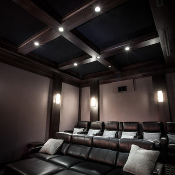 Brown and Blue Theater Room