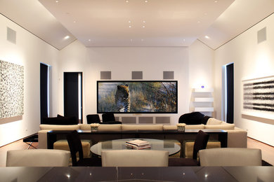 Inspiration for a contemporary home theater remodel in Los Angeles