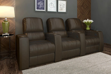 Example of a trendy home theater design in Miami
