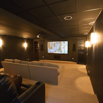 Contemporary Theater Room in Dunlap, Illinois