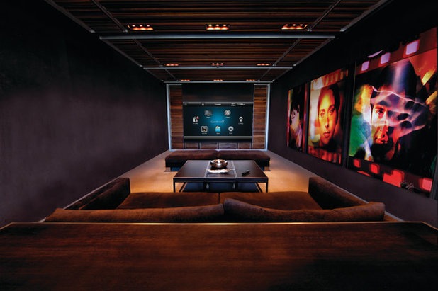 Contemporary Home Theatre by Control4