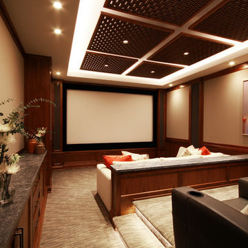 Cozy Contemporary Home Theater