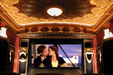 Home theater - traditional home theater idea in Sacramento