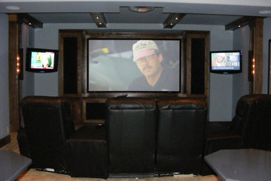 Inspiration for a timeless home theater remodel in Omaha