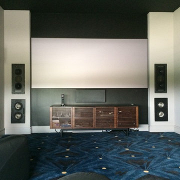 Custom Home Theater with Lutron Motorized Shades