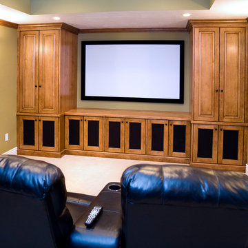 Custom Wood Cabinet Home Theater