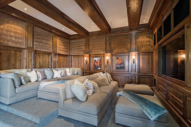 Inspiration for a timeless home theater remodel in Miami