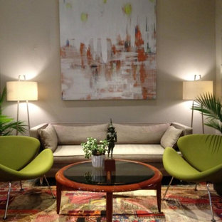 Inspiration for a contemporary home theater remodel in New York