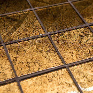 Detail of Glass Tiles on Wet Bar