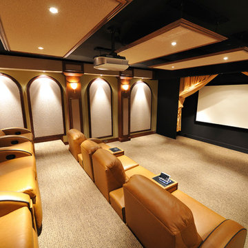 Elegant Home Theater with Curtains