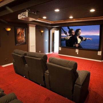 ElkStone theater in a finished basement