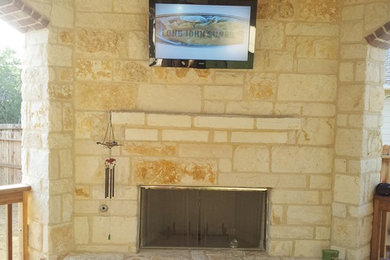 Exterior TV wall mount installation brick