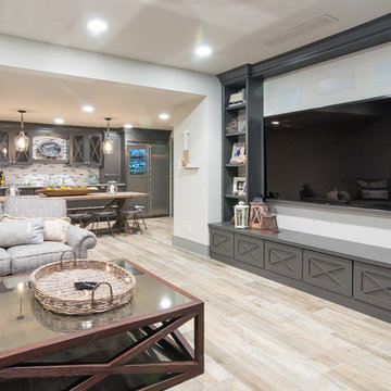 Family Room and Kitchenette in West Chester Basement