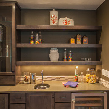 Family/Theater Room Wet Bar - The Finleigh - Transitional Craftsman on Corner Lo
