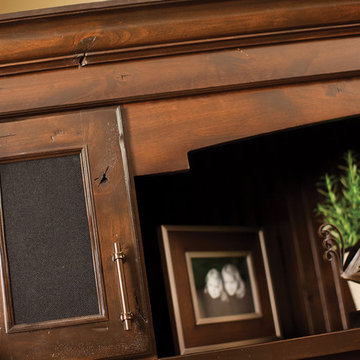 Fashionable Entertainment Centers: Close Up of Media Wall Cabinetry with Speaker