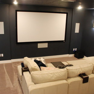 75 Beautiful Home Theater with Black Walls Pictures & Ideas - September ...