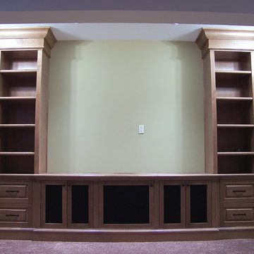 Front projection media cabinets