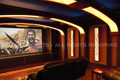 Example of a minimalist home theater design in Sacramento