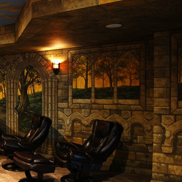 Game of Thrones Home Theater Mural by Tom Taylor of Wow Effects in Virginia.