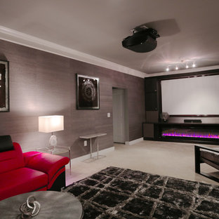Large transitional home theater photo in DC Metro