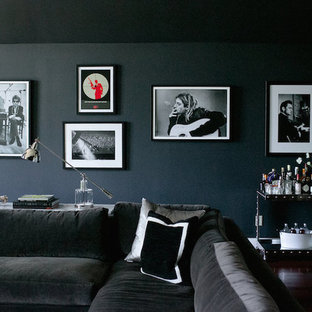 75 Beautiful Home Cinema with Medium Hardwood Flooring Ideas & Designs