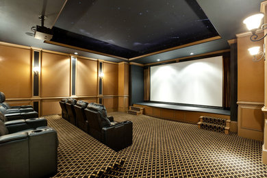 Transitional home theater photo in Atlanta