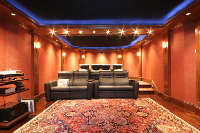 Transitional home theater photo in Boston
