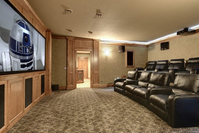 Example of a large home theater design in Minneapolis