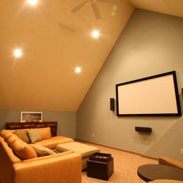 Home Theater Room in Attic Space