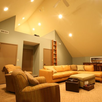 Home Theater Room in Attic Space