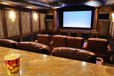Inspiration for a home theater remodel in Other