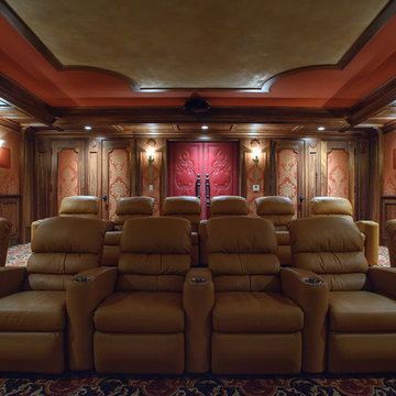 Home Theater, Upholstered Fabric Walls & Doors