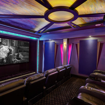 Home Theater with Art Deco Influences