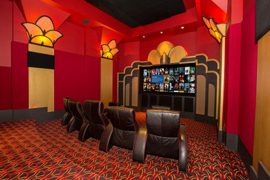 Example of a 1960s home theater design in Houston